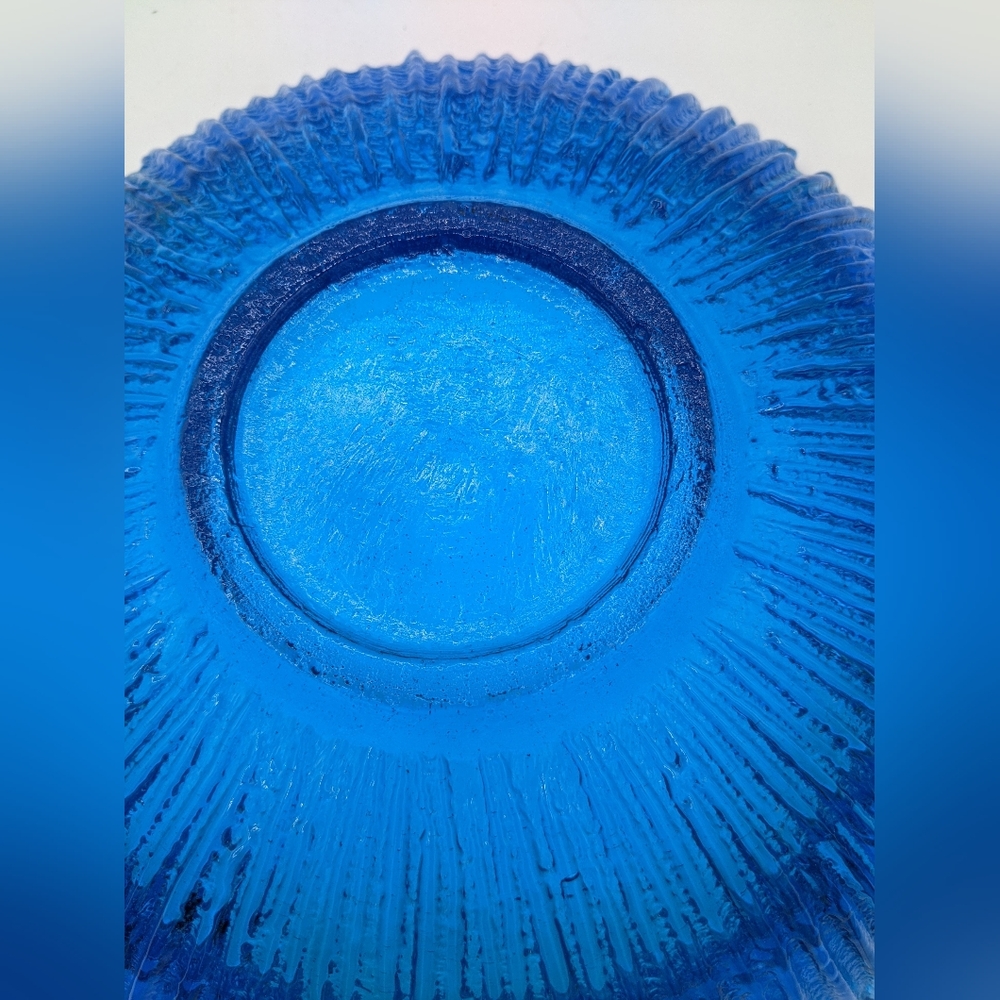 Vintage MCM Blenko 624 Sunburst Art Glass Ashtray - Picture 5 of 10